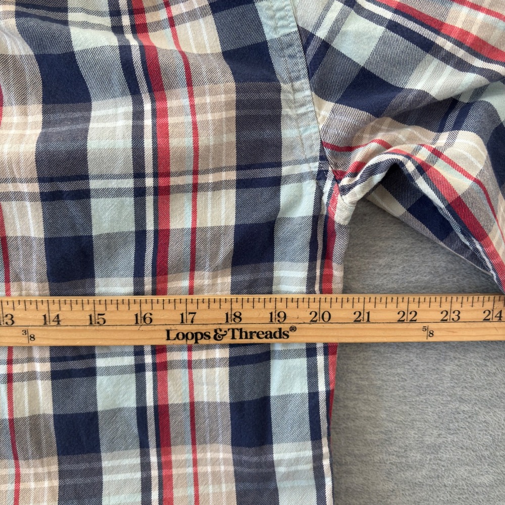 Superdry Co Mens Plaid Button Down Shirt Blue Red Long Sleeve MS4AE03F Large - Picture 8 of 9